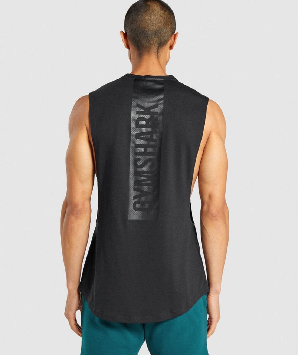 Camiseta Tirantes Gymshark Bold Drop Arm Hombre Negras | CO 3189PJJ